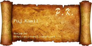 Puj Kamil névjegykártya